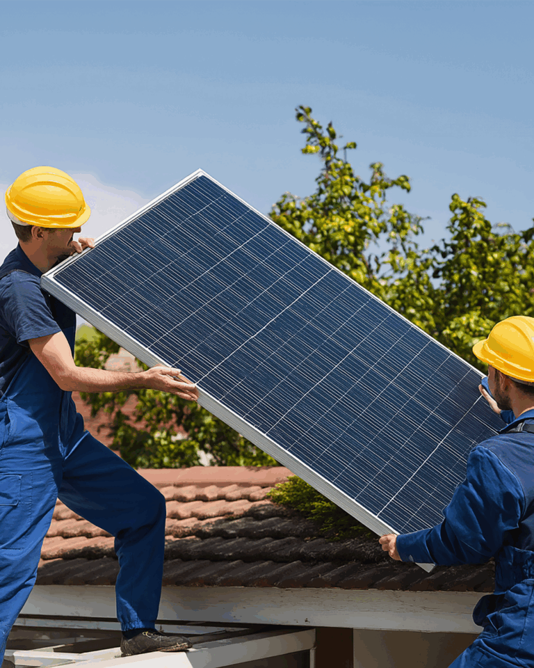 Asystent monterow paneli slonecznych