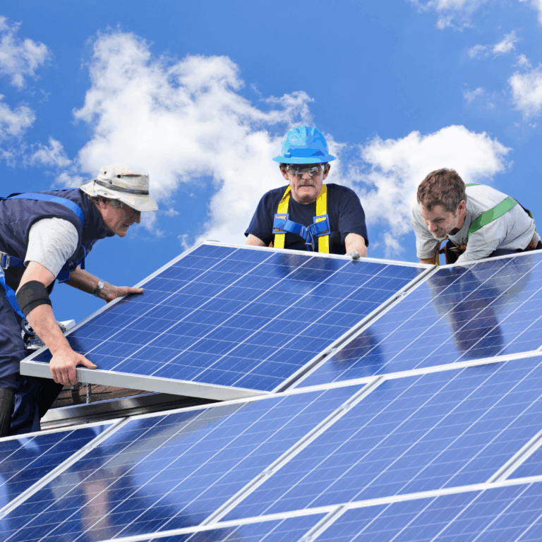 монтаж солнечных панелей